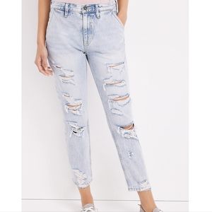 Kancan Light Wash Nonstretch High Rise Ripped Boyfriend Jeans 29